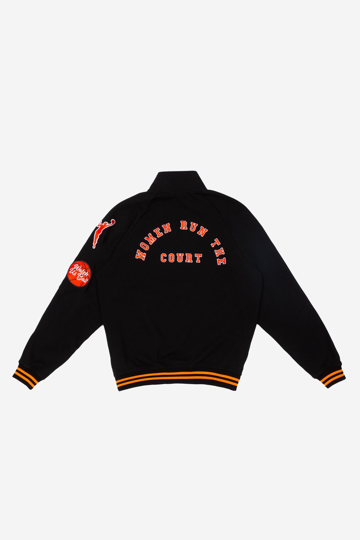 WNBA Striped Half Zip - Black / Fire Orange