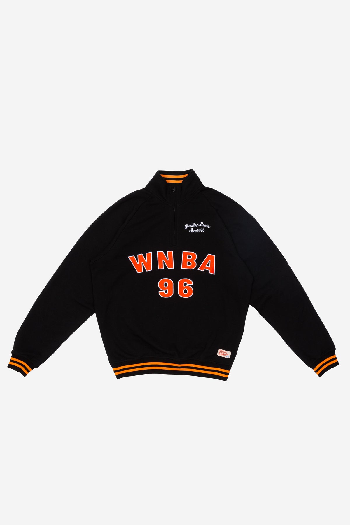 WNBA Striped Half Zip - Black / Fire Orange