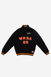 WNBA Striped Half Zip - Black / Fire Orange