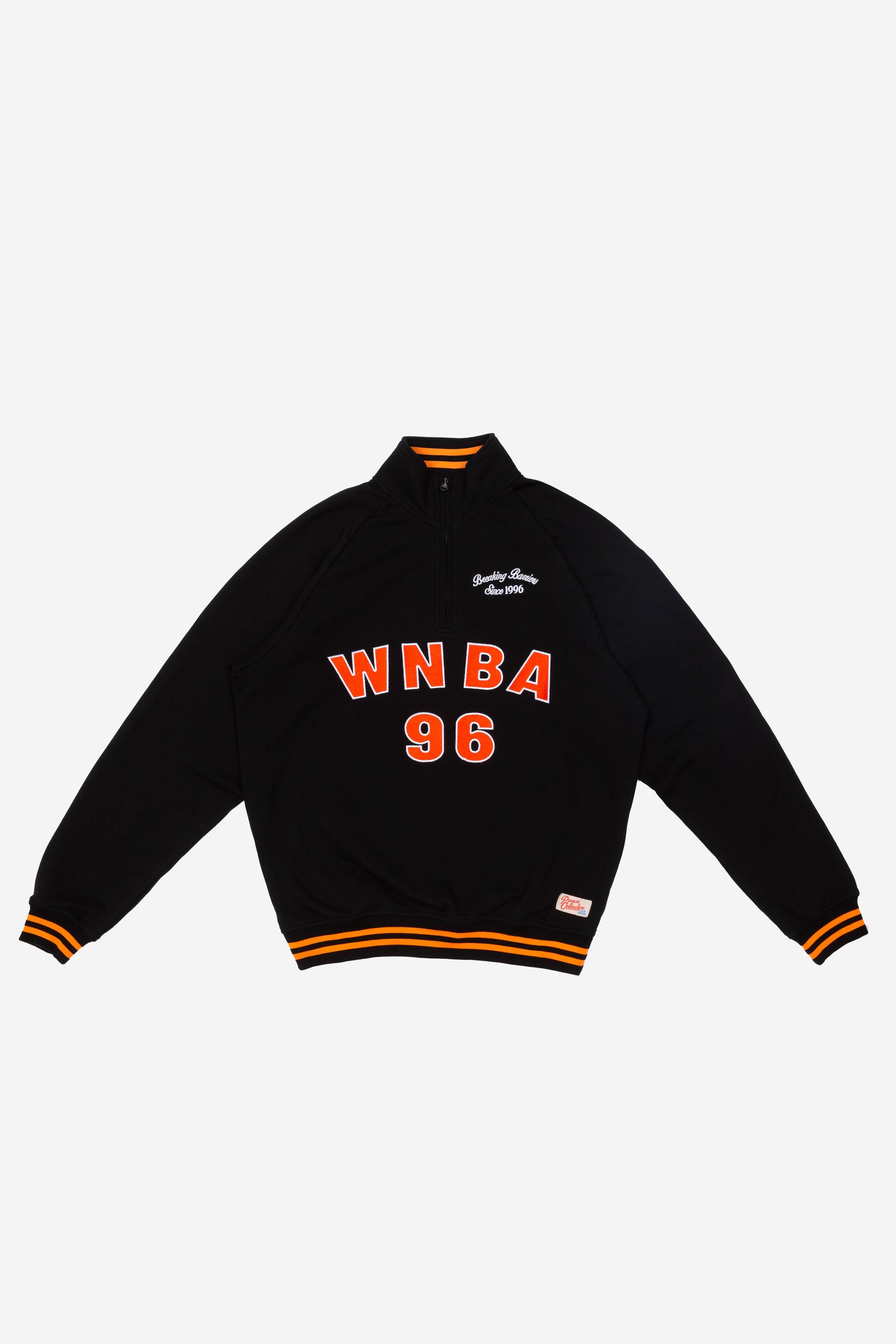 WNBA Striped Half Zip - Black / Fire Orange