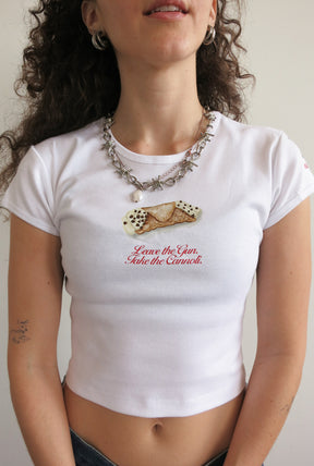 P/C x The Godfather Baby Tee - White