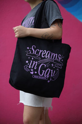 Screams in Gay Tote Bag - Black