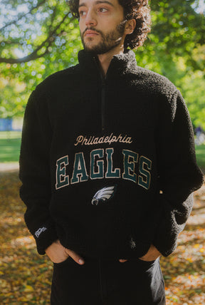 Philadelphia Eagles High Pile Quarter Zip - Black