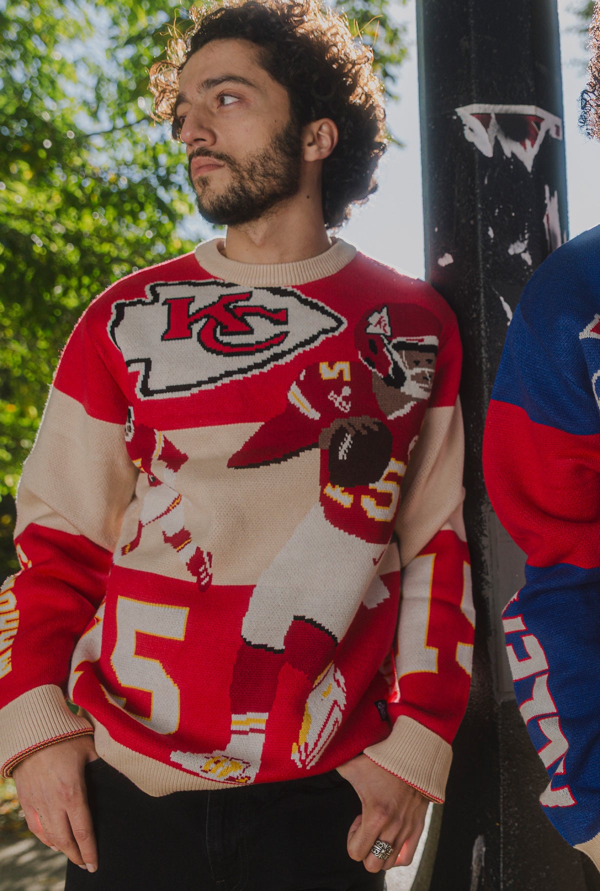 Patrick Mahomes Knit Sweater - Ivory / Red