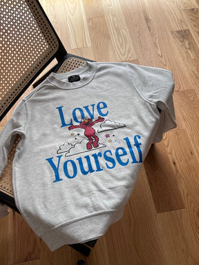 Love Yourself Elmo Crewneck - Ash