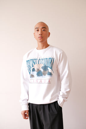 British Columbia Spirit Bear Vintage Crewneck - White