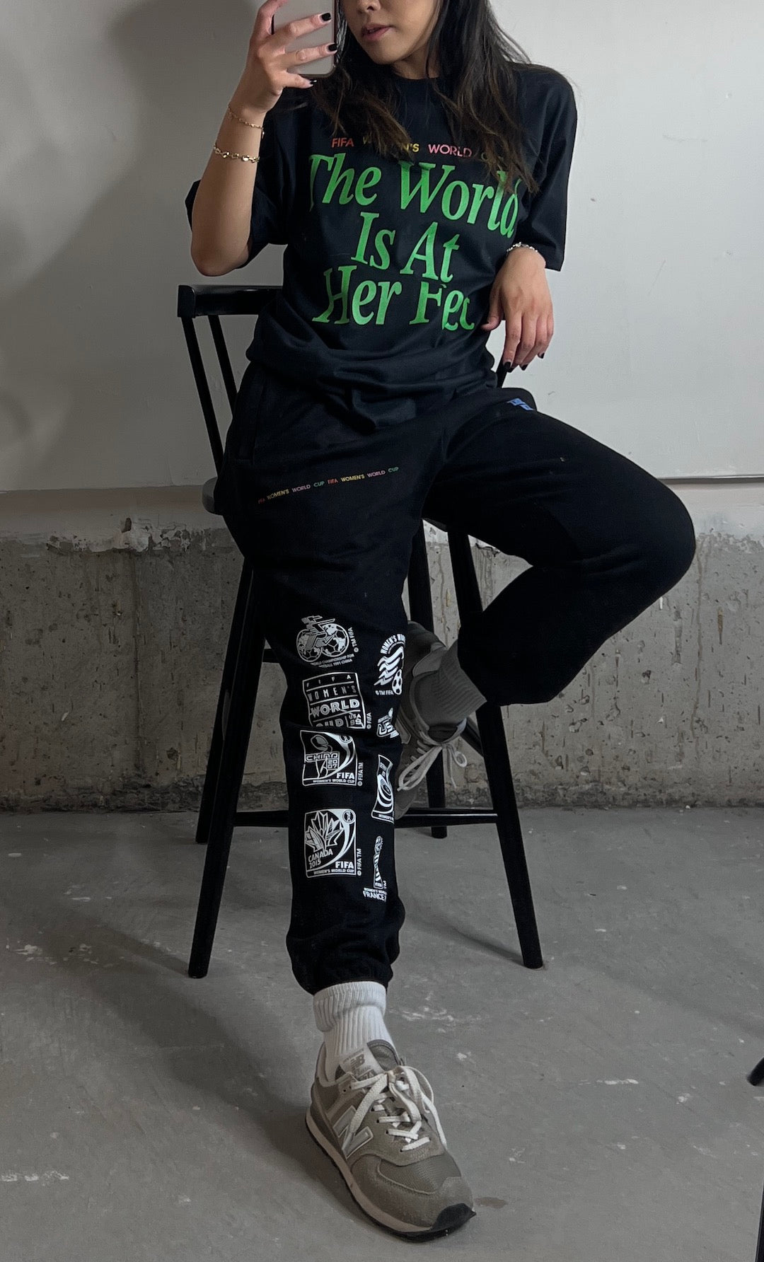 The World is at Her Feet Heavyweight Jogger - Black