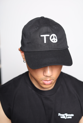 "TO" Peace Sign Dad Cap - Black