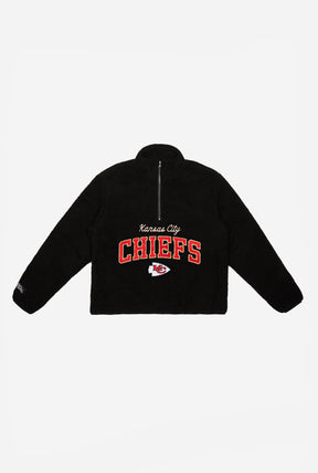 Kansas City Chiefs High Pile Quarter Zip - Black
