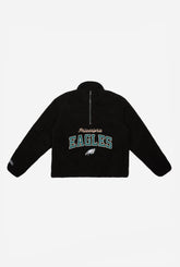 Philadelphia Eagles High Pile Quarter Zip - Black