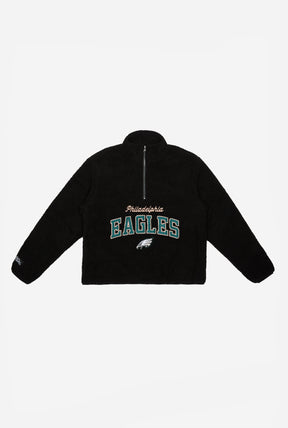 Philadelphia Eagles High Pile Quarter Zip - Black