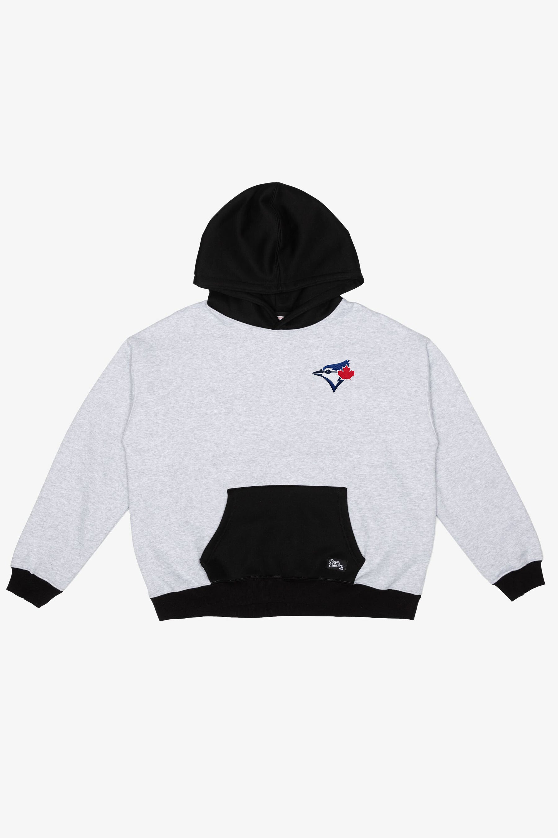 Toronto Blue Jays Colour Block Heavyweight Hoodie - Black / Grey