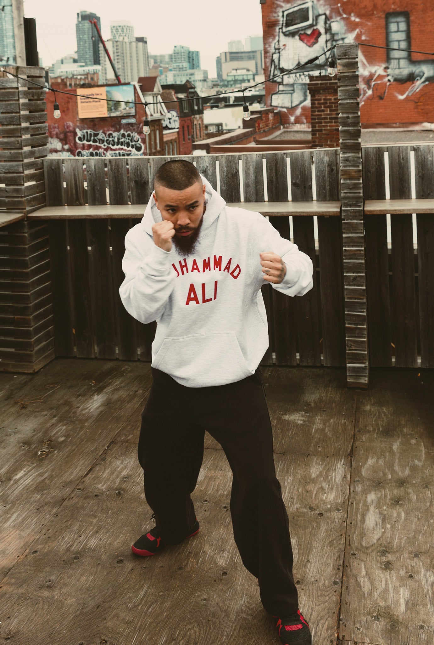 P/C x Muhammad Ali Heavyweight Hoodie - Ash