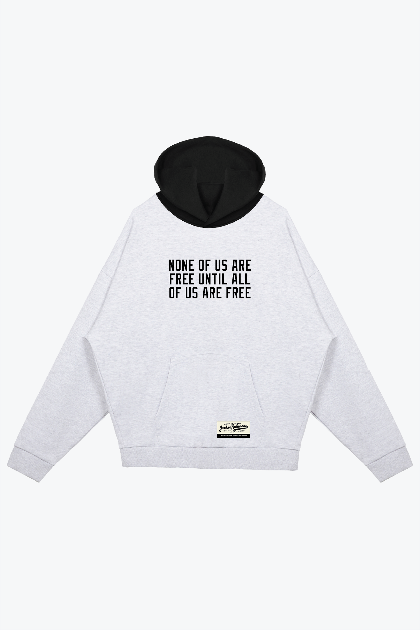 P/C x Jackie Robinson: Farbblock-Hoodie (schwer) – Aschgrau/Schwarz