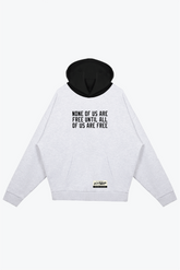 P/C x Jackie Robinson: Farbblock-Hoodie (schwer) – Aschgrau/Schwarz