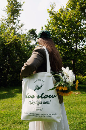Live Slow Tote Bag - Natural