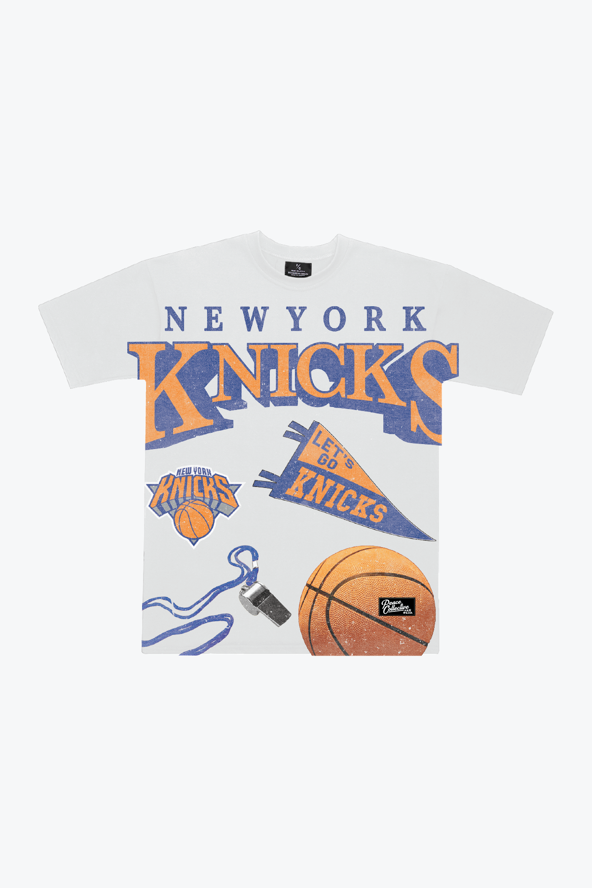 New York Knicks Vintage Clubhouse: 90's Icon Heavyweight T-Shirt - White