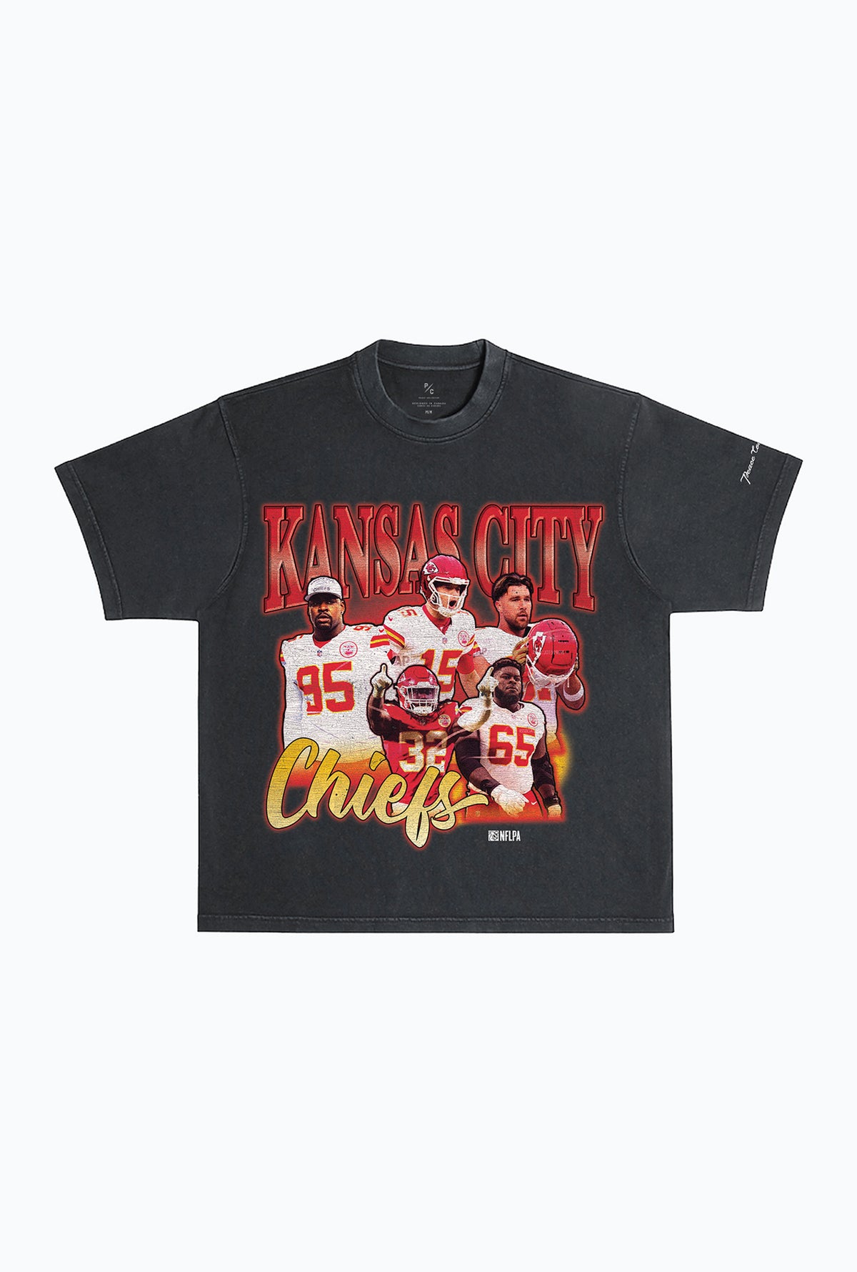 Kansas City Chiefs Vintage Heavyweight T-Shirt - Off Black