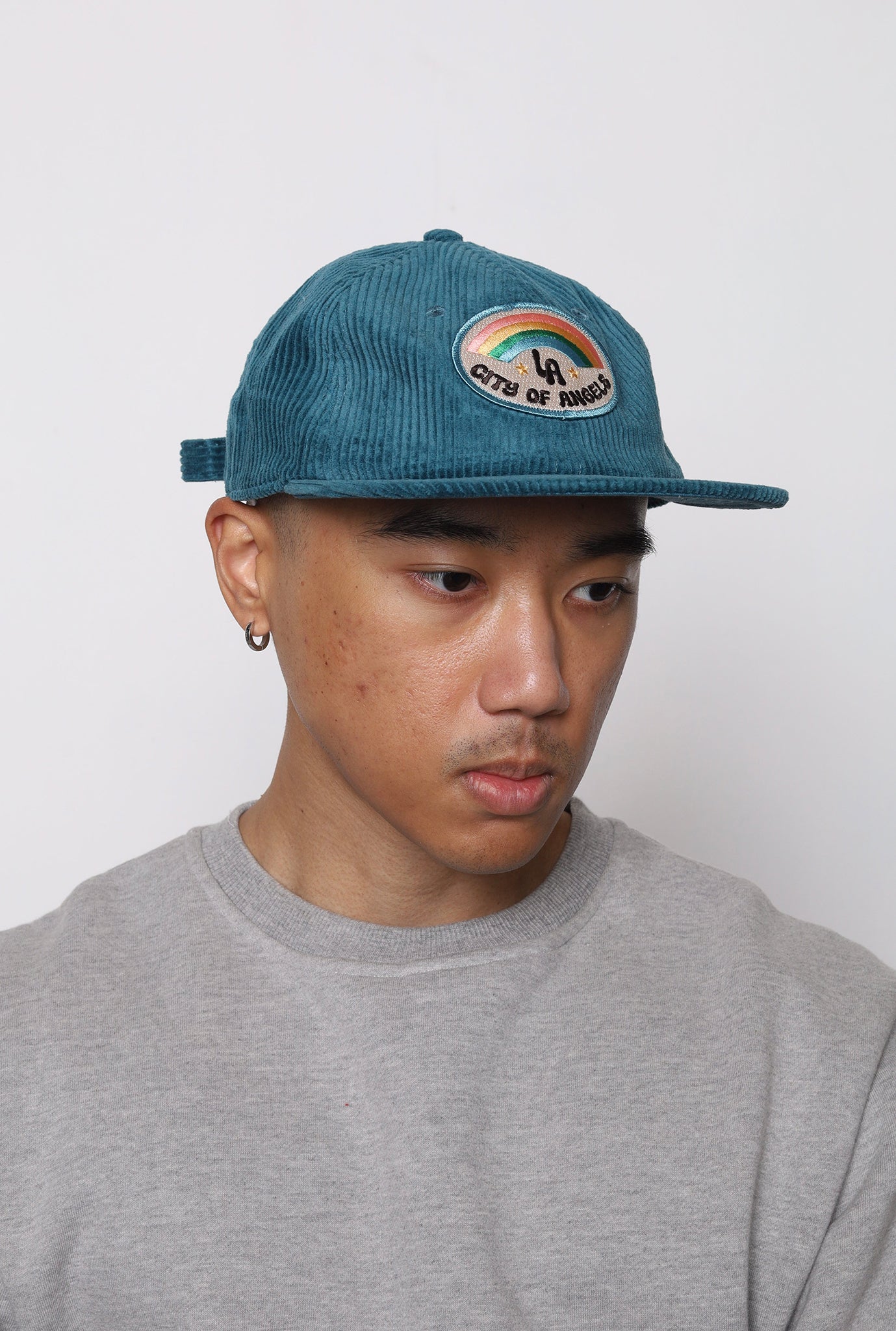 City of Angels Patch Corduroy Cap - Teal