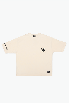 Camiseta Pesada con Bolsillo Preppy Los Angeles Galaxy - Marfil