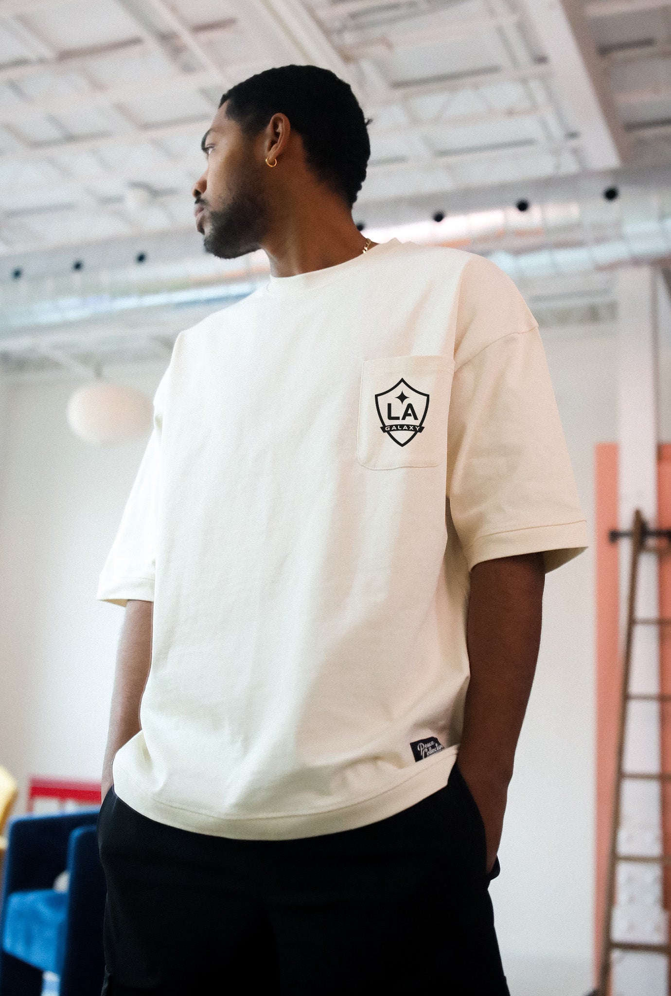 Los Angeles Galaxy Preppy Heavyweight Pocket T-Shirt - Ivory