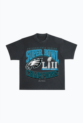 Philadelphia Eagles Superbowl LII Heavyweight T-Shirt - Black