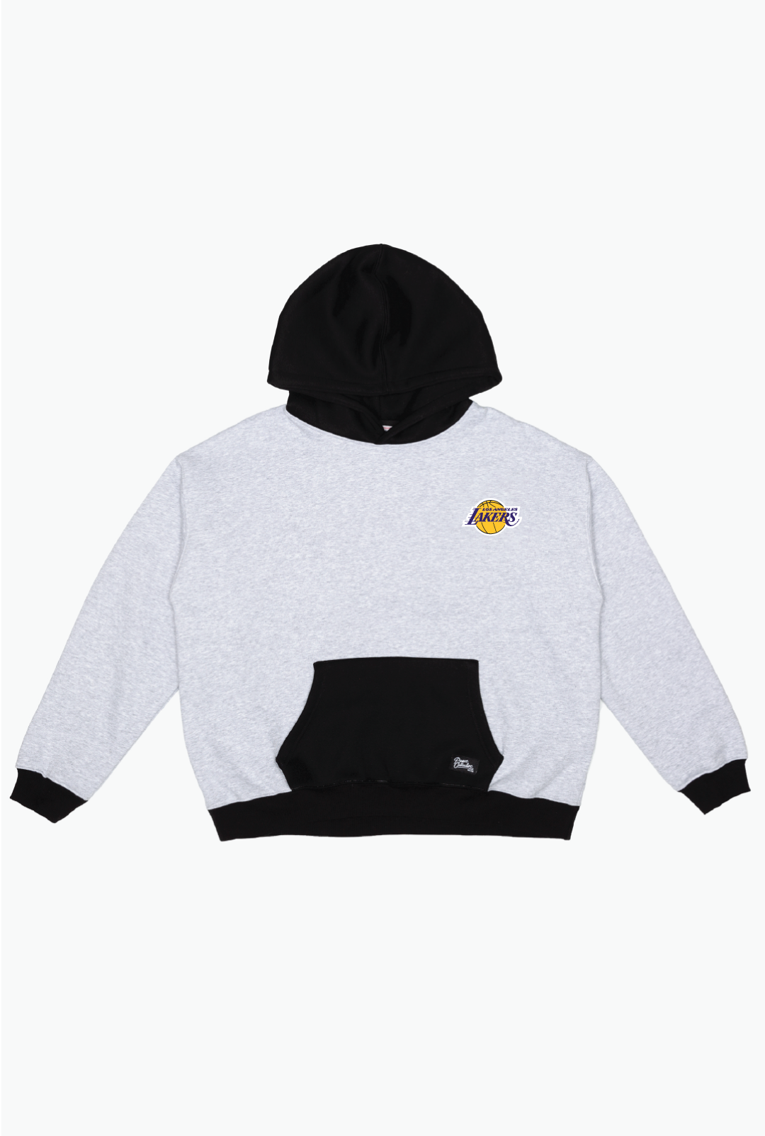 Sweat à capuche épais Los Angeles Lakers Colour Block - Noir/Gris chiné