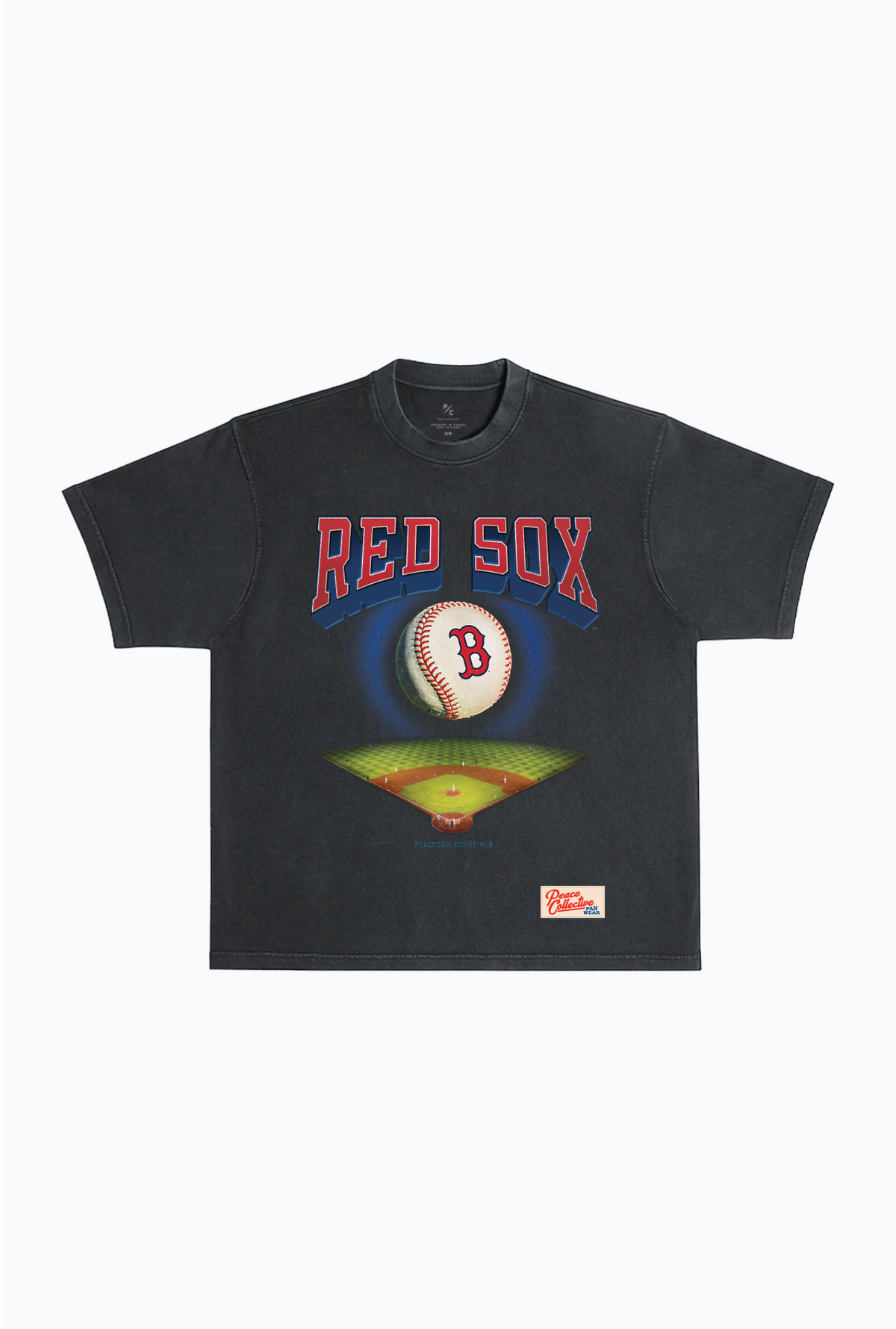 Boston Red Sox Field Heavyweight Garment Dyed T-Shirt - Black