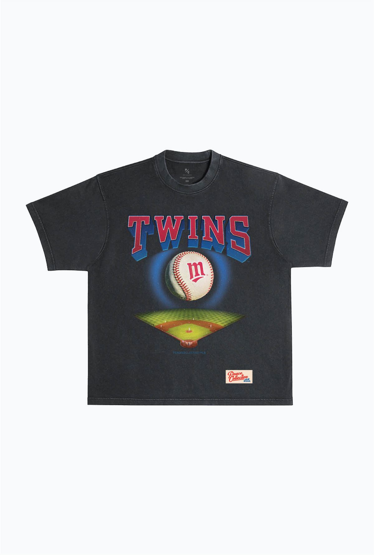Minnesota Twins Field Heavyweight Garment Dyed T-Shirt - Black