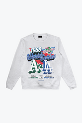 1988 World Series: LA Dodgers Vs. Oakland Athletics Crewneck - Ash