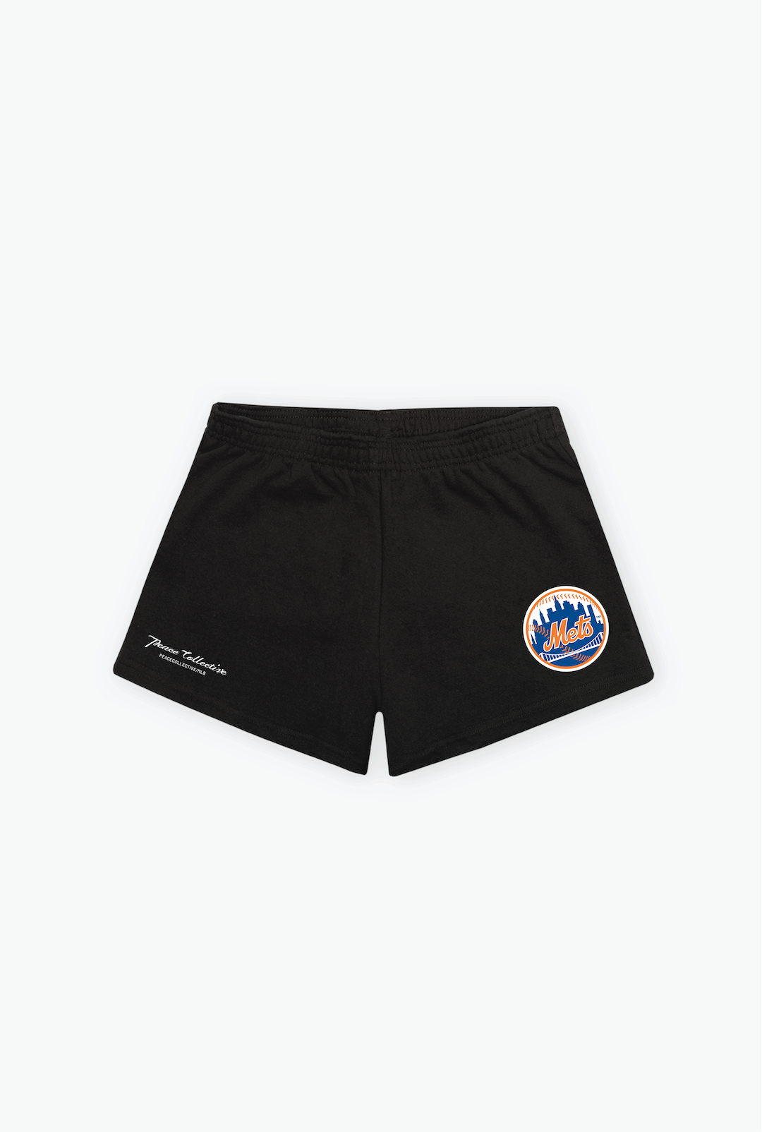 New York Mets Logo Women's Fleece Shorts - Black