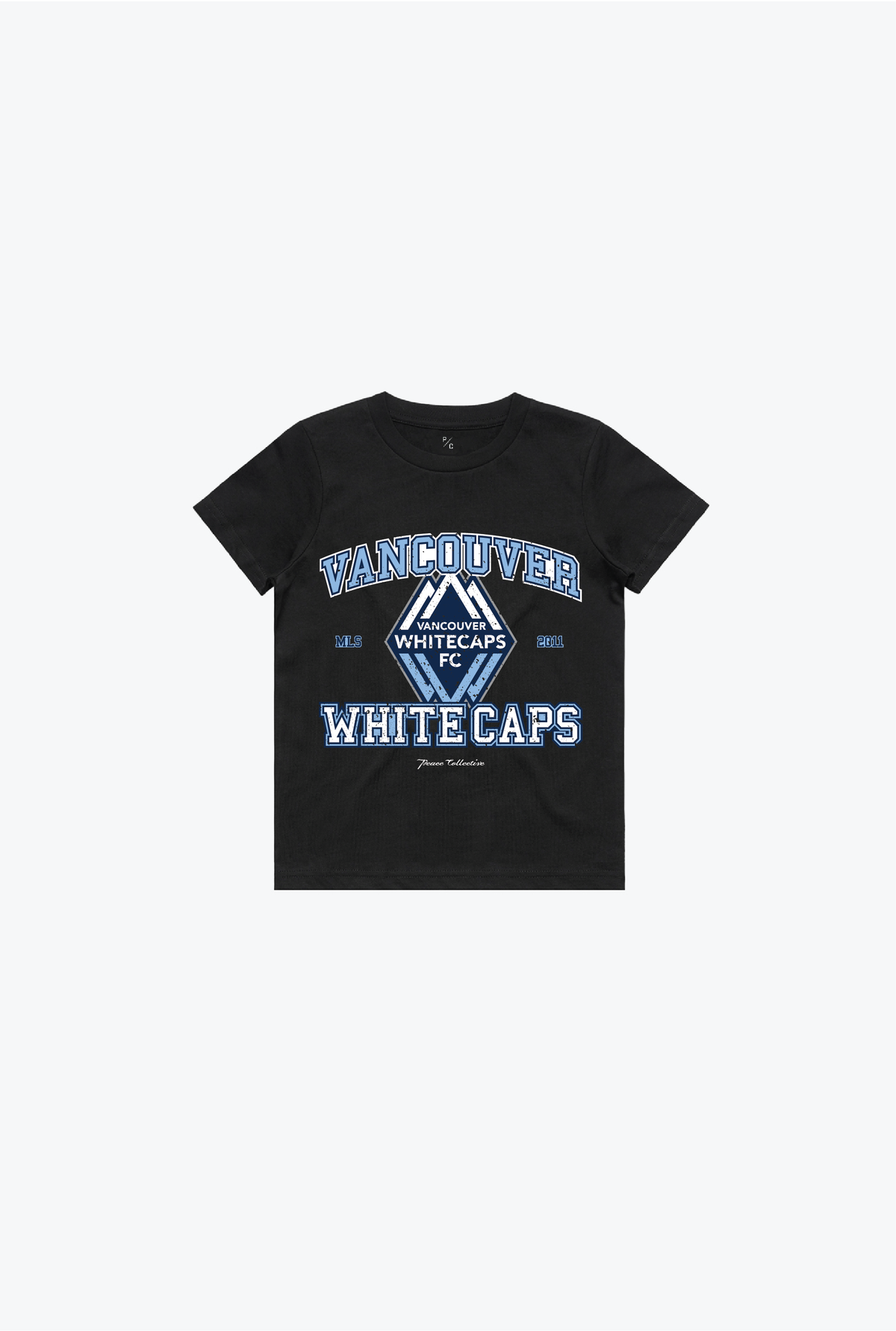 Vancouver Whitecaps FC Vintage Washed Kids T-Shirt - Black