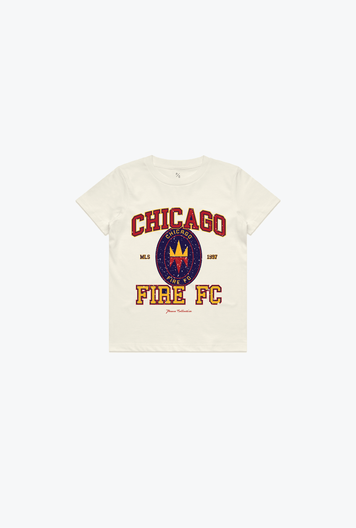 Chicago Fire FC Vintage Washed Kids T-Shirt - Ivory