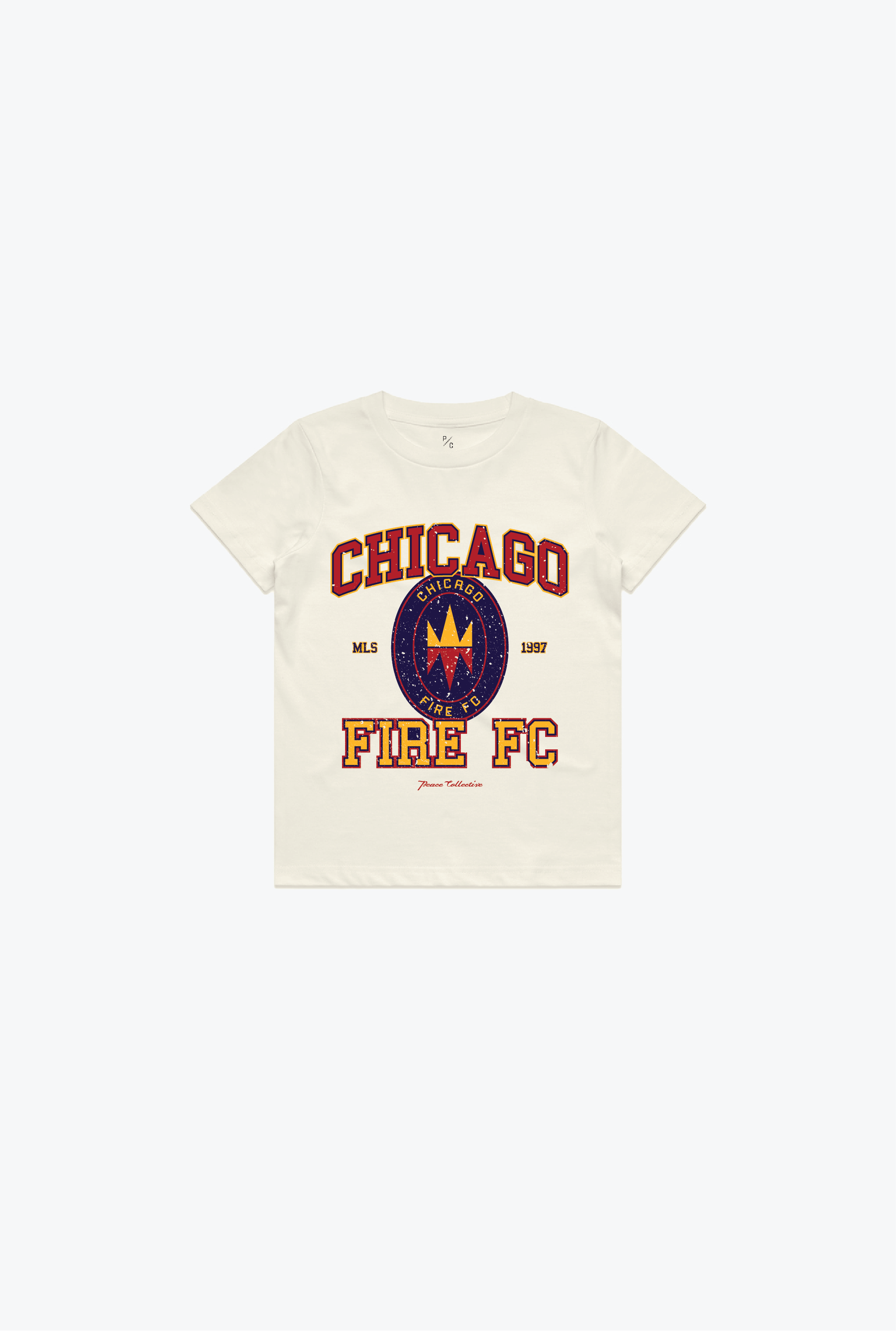 Chicago Fire FC Vintage Washed Kids T-Shirt - Ivory