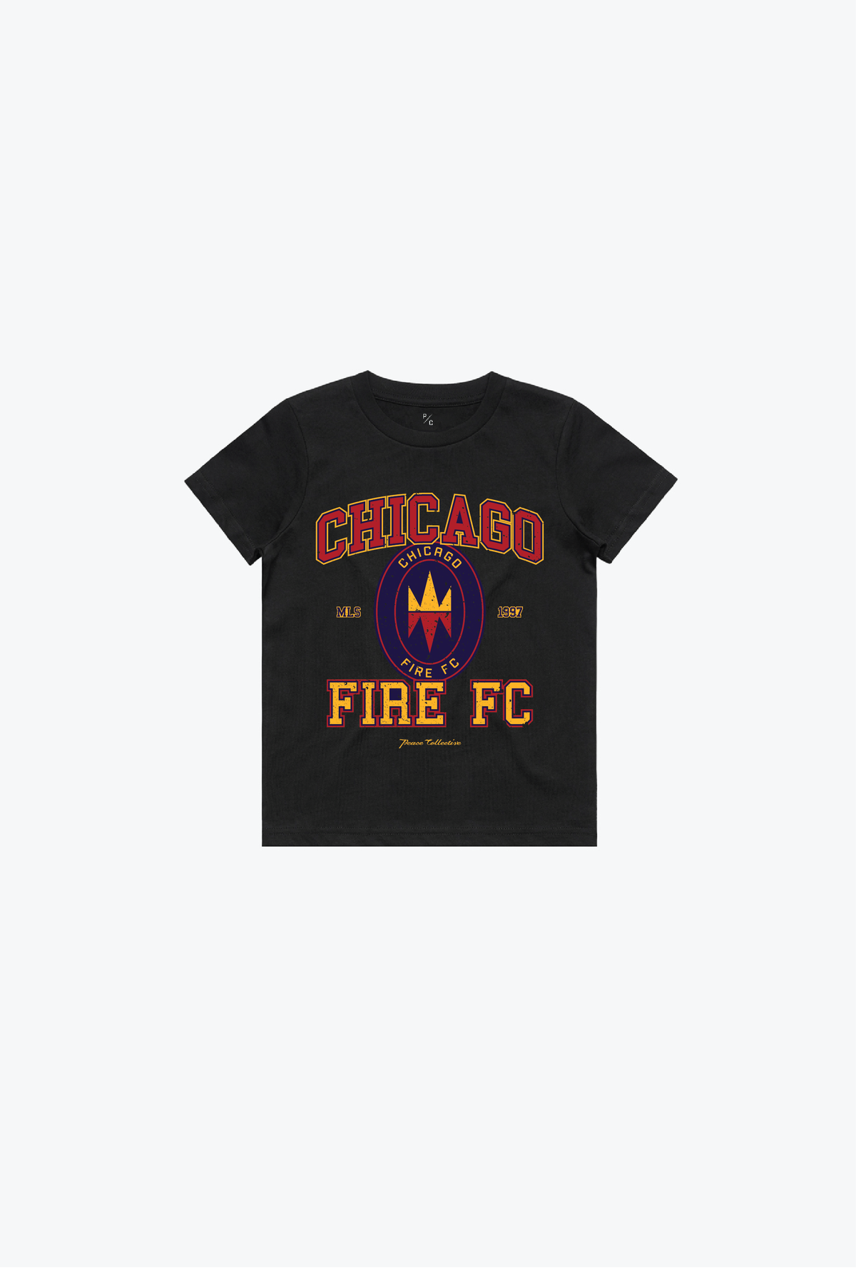 Chicago Fire FC Vintage Washed Kids T-Shirt - Black