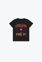 Chicago Fire FC Vintage Washed Kids T-Shirt - Black