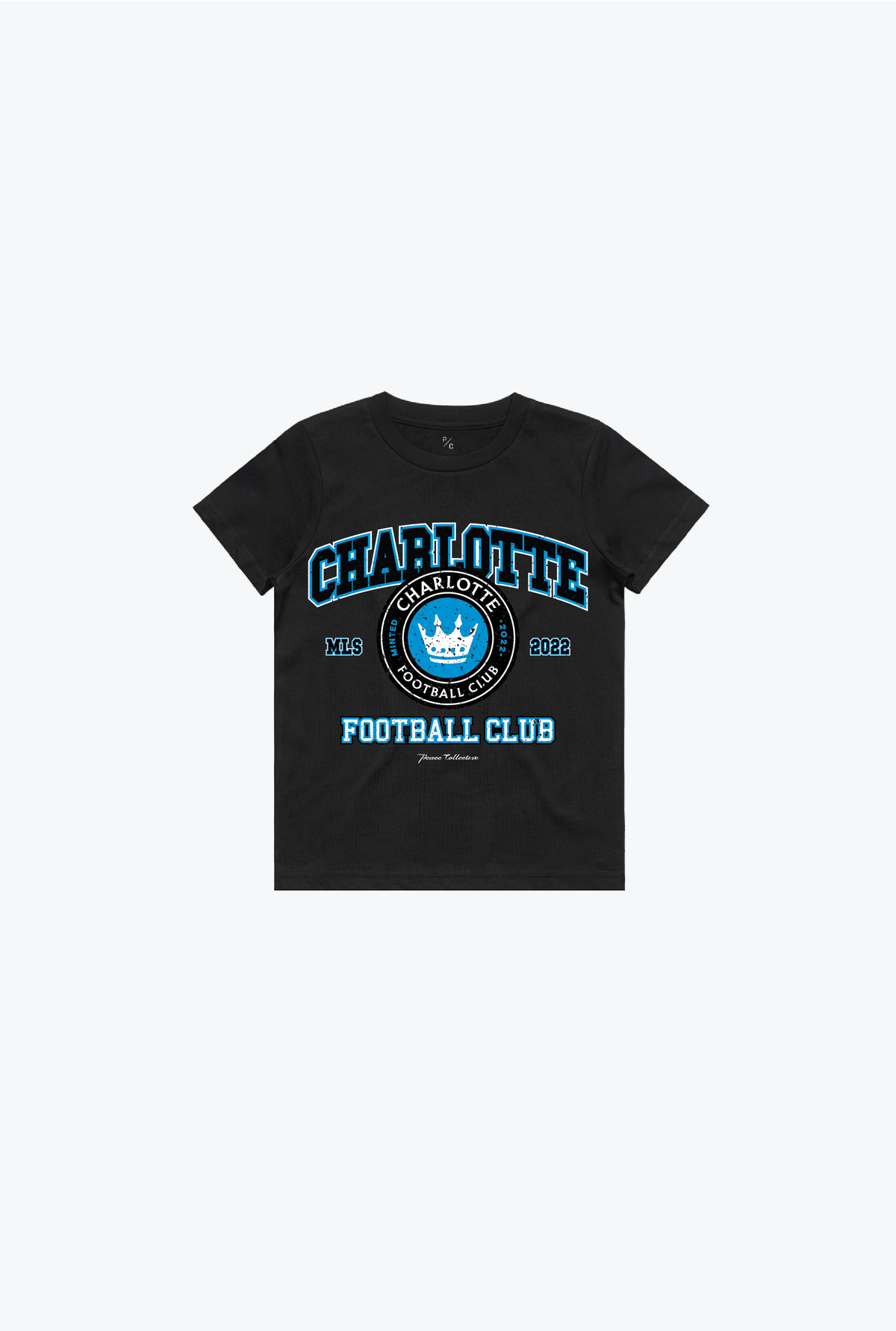 Charlotte FC Vintage Washed Kids T-Shirt - Black