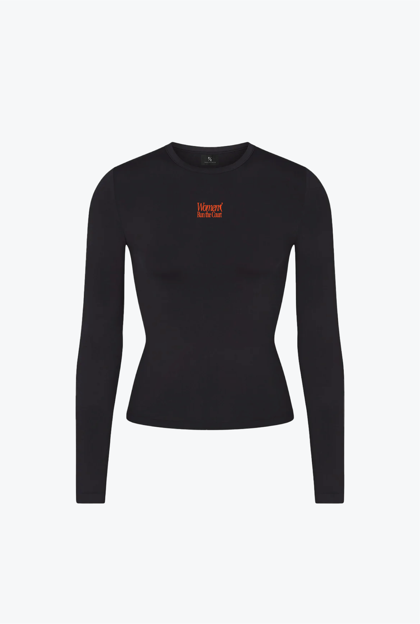 Women Run the Court Fitted Long Sleeve - Black