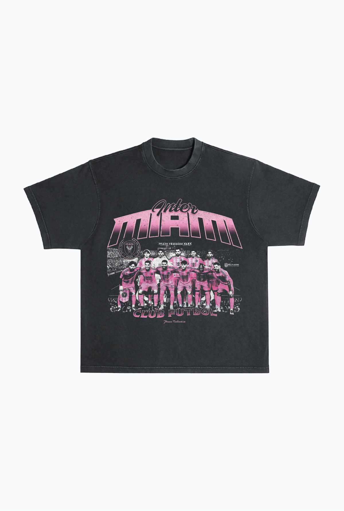Inter Miami CF Team Vintage Heavyweight Garment Dyed T-Shirt - Black