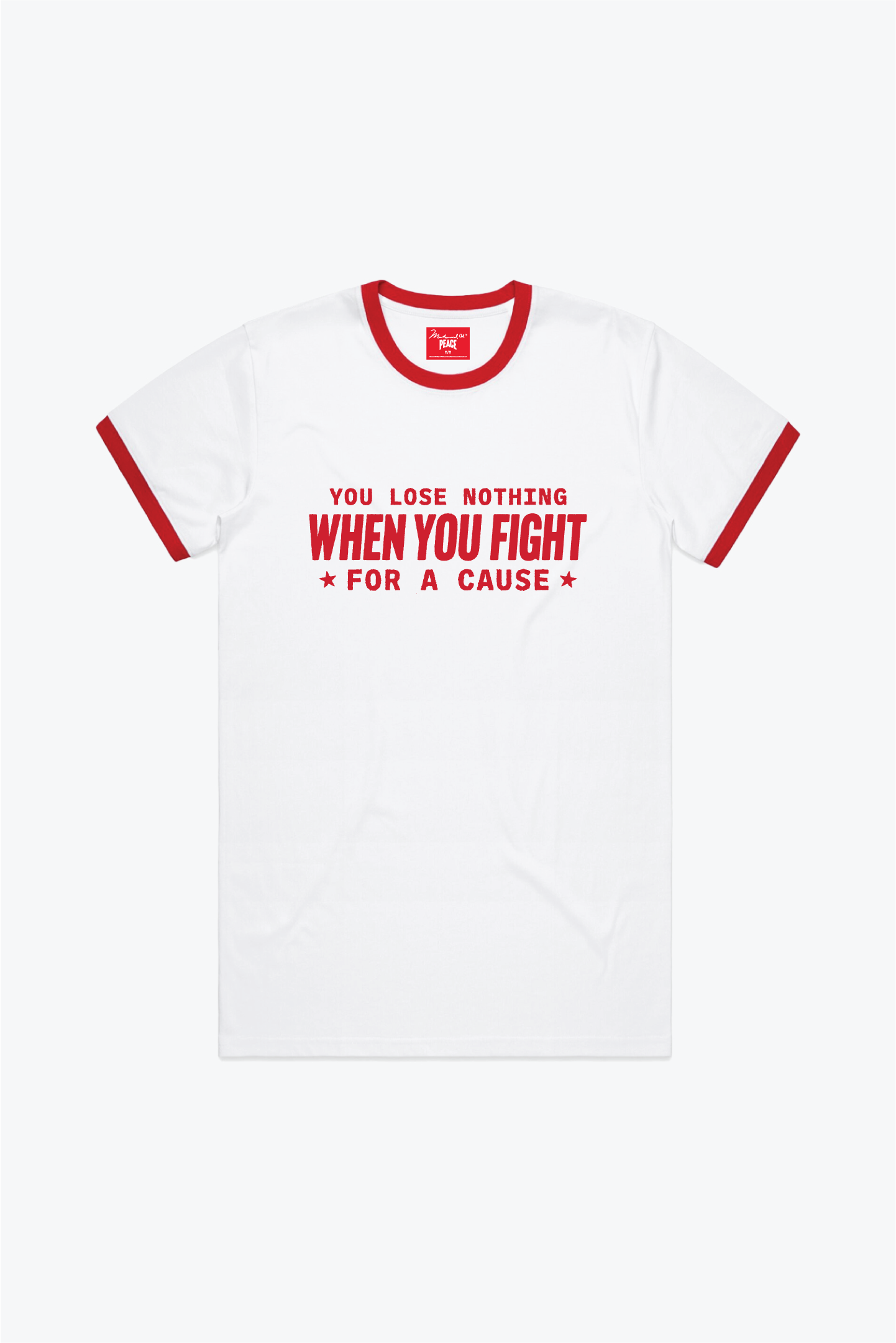 P/C x Muhammad Ali Ringer T-Shirt - White / Red