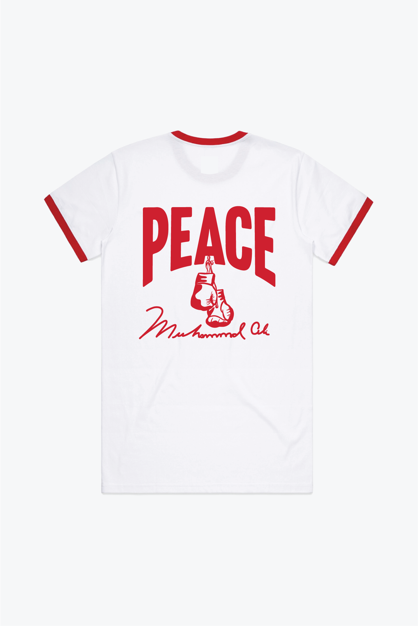 P/C x Muhammad Ali Ringer T-Shirt - White / Red