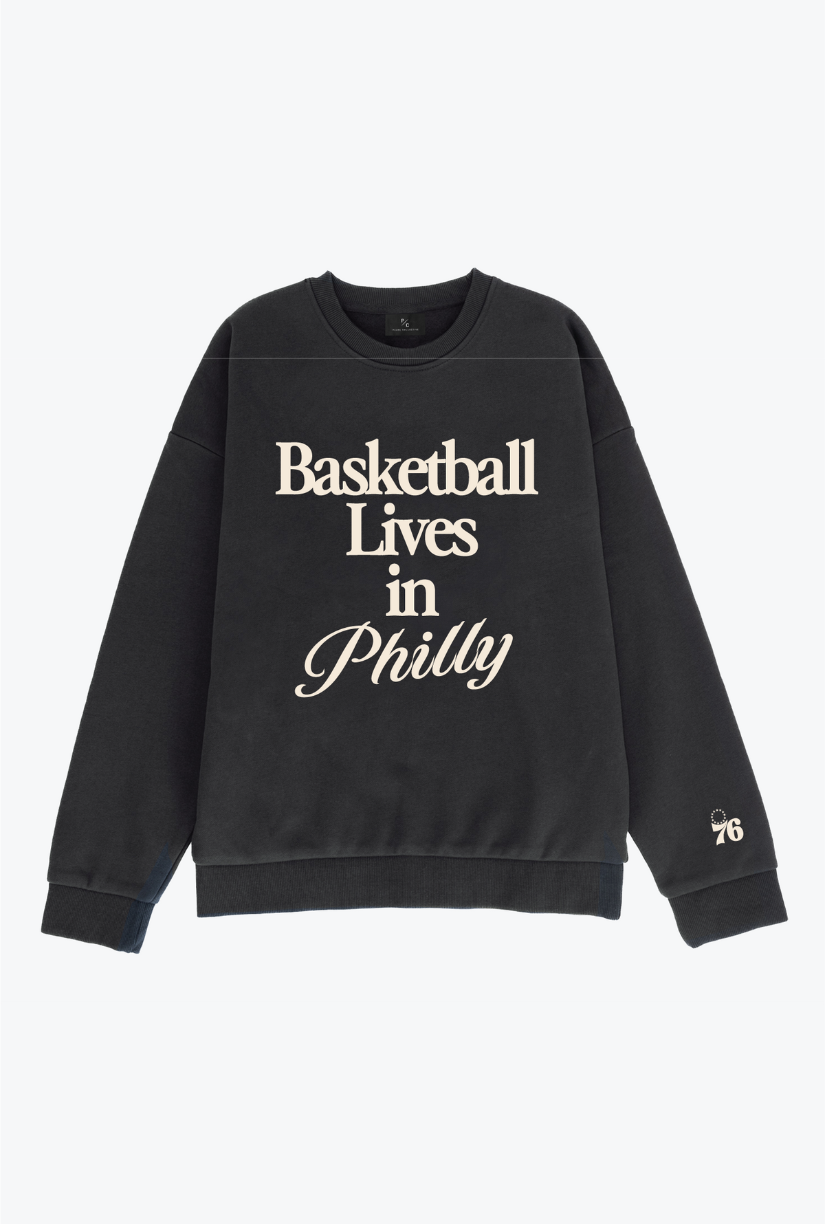 Basketball Live in Philly Super Heavy Crewneck - Off Black