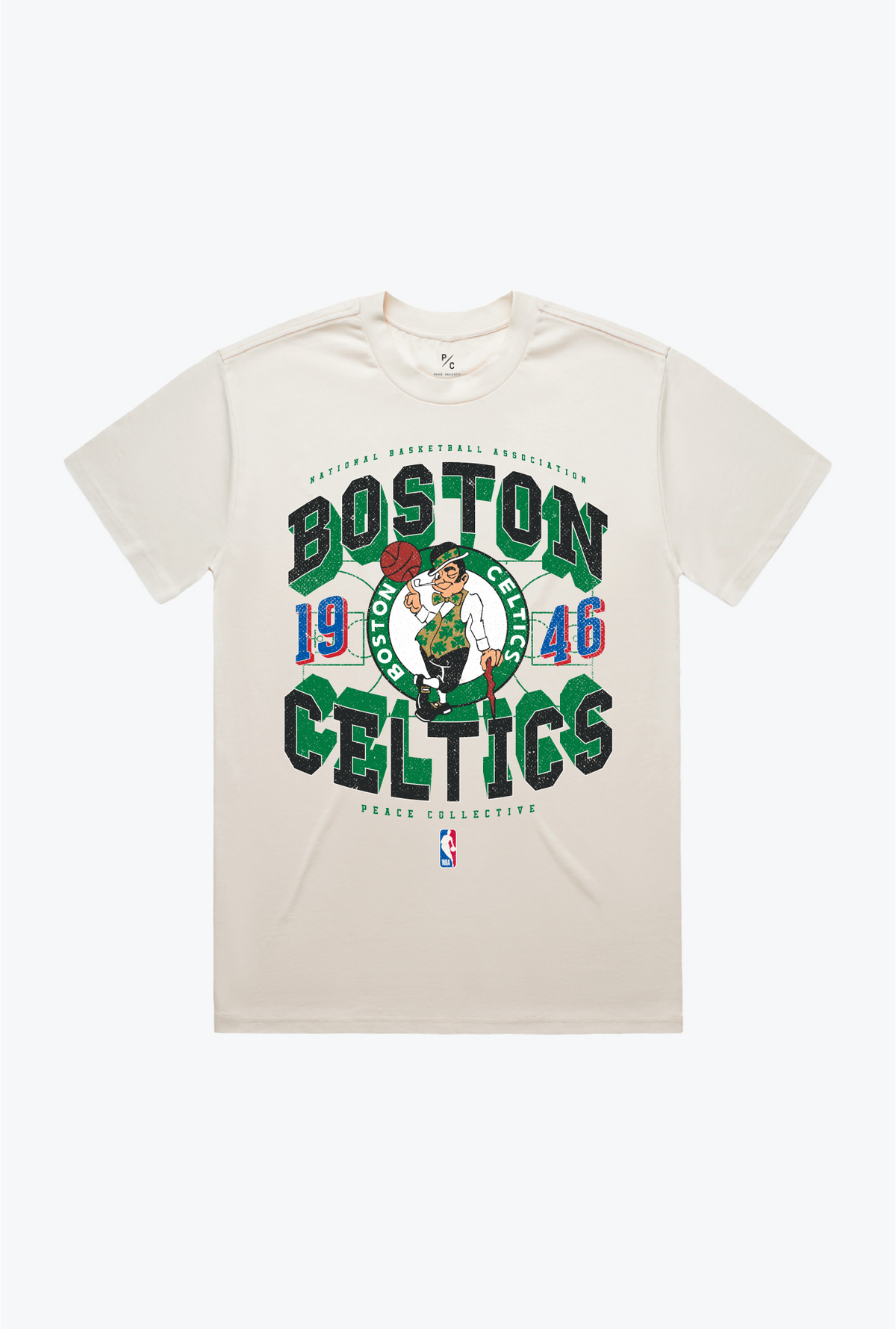 Boston Celtics Court Premium T-Shirt - Ivory