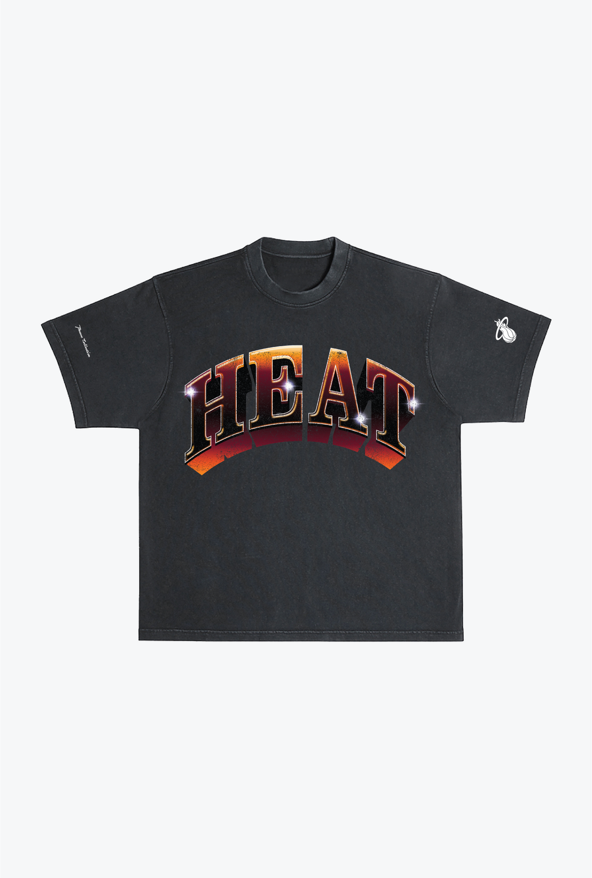 Miami Heat Graffiti Pigment Dye Heavyweight T-Shirt - Black