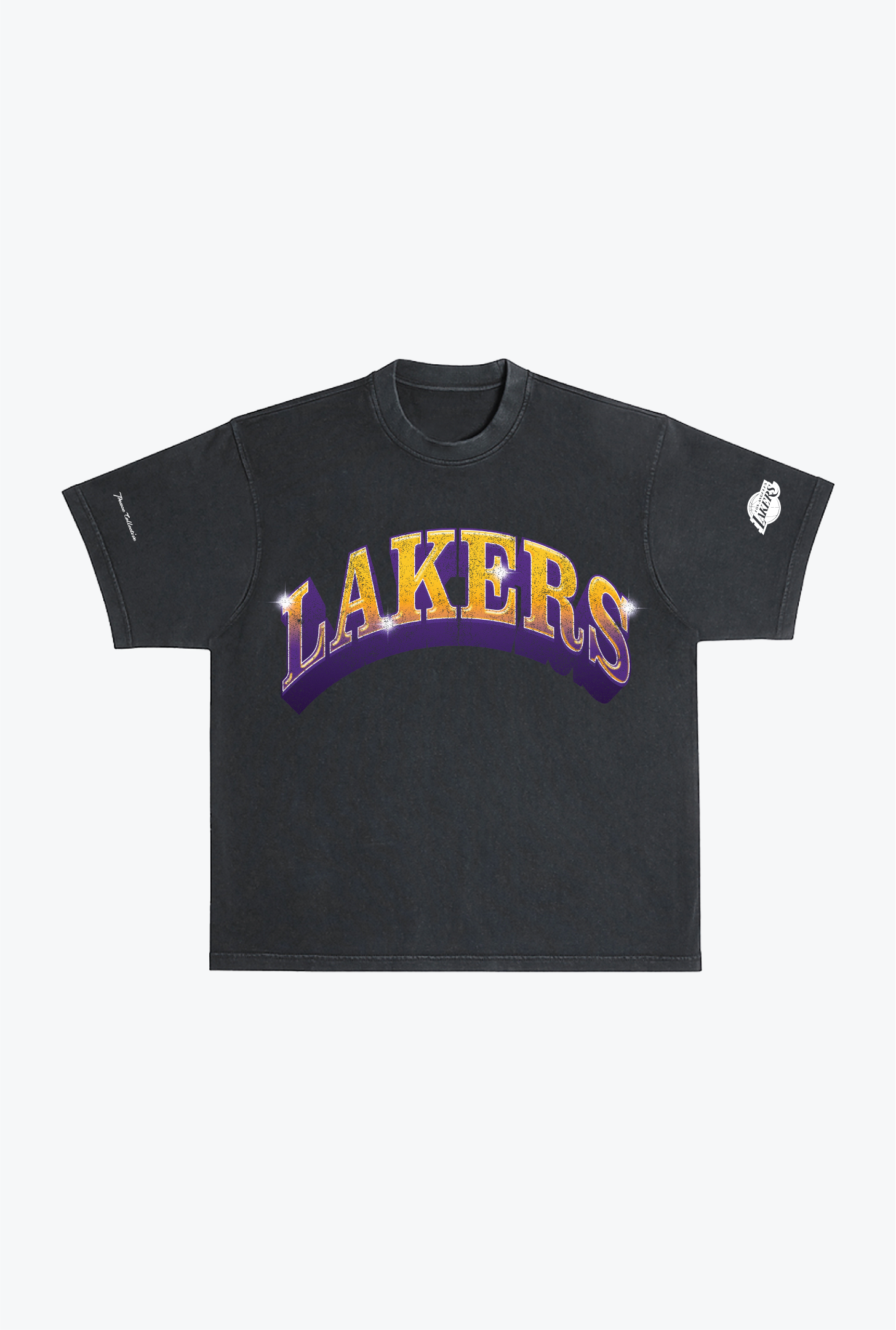 Los Angeles Lakers Graffiti Pigment Dye Heavyweight T-Shirt - Black