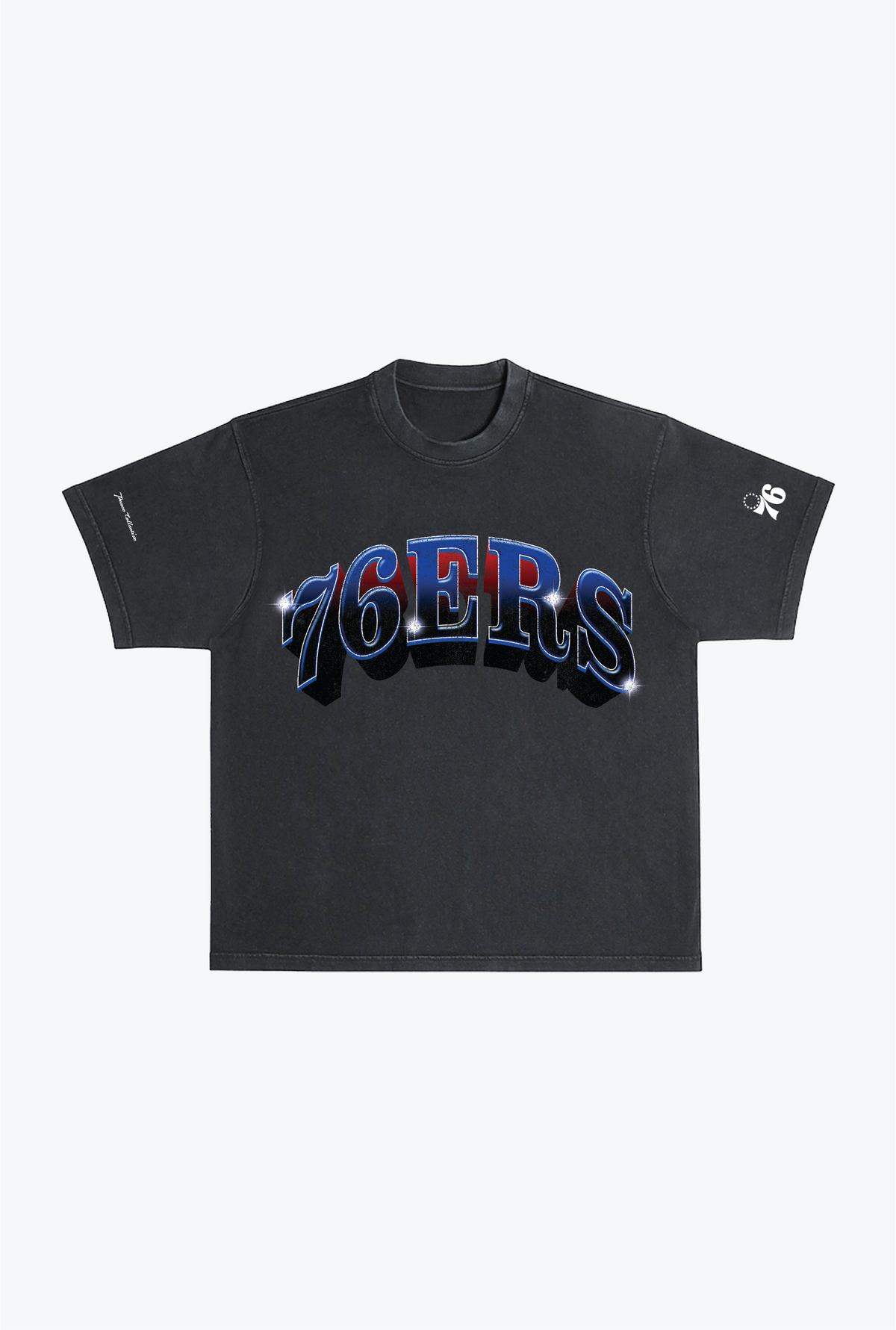 Philadelphia 76ers Graffiti Pigment Dye Heavyweight T-Shirt - Black