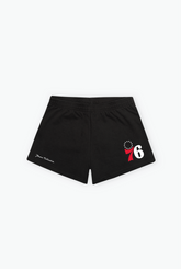 Philadelphia 76ers Women's Fleece Shorts - Black