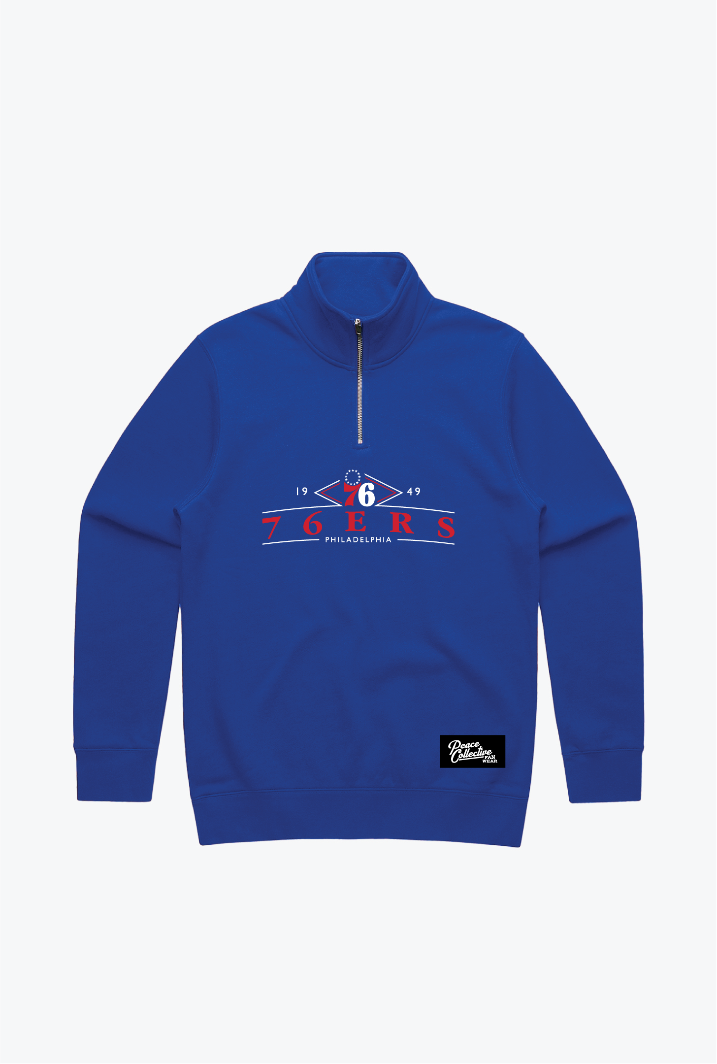 Philadelphia 76ers Vintage Quarter Zip - Royal