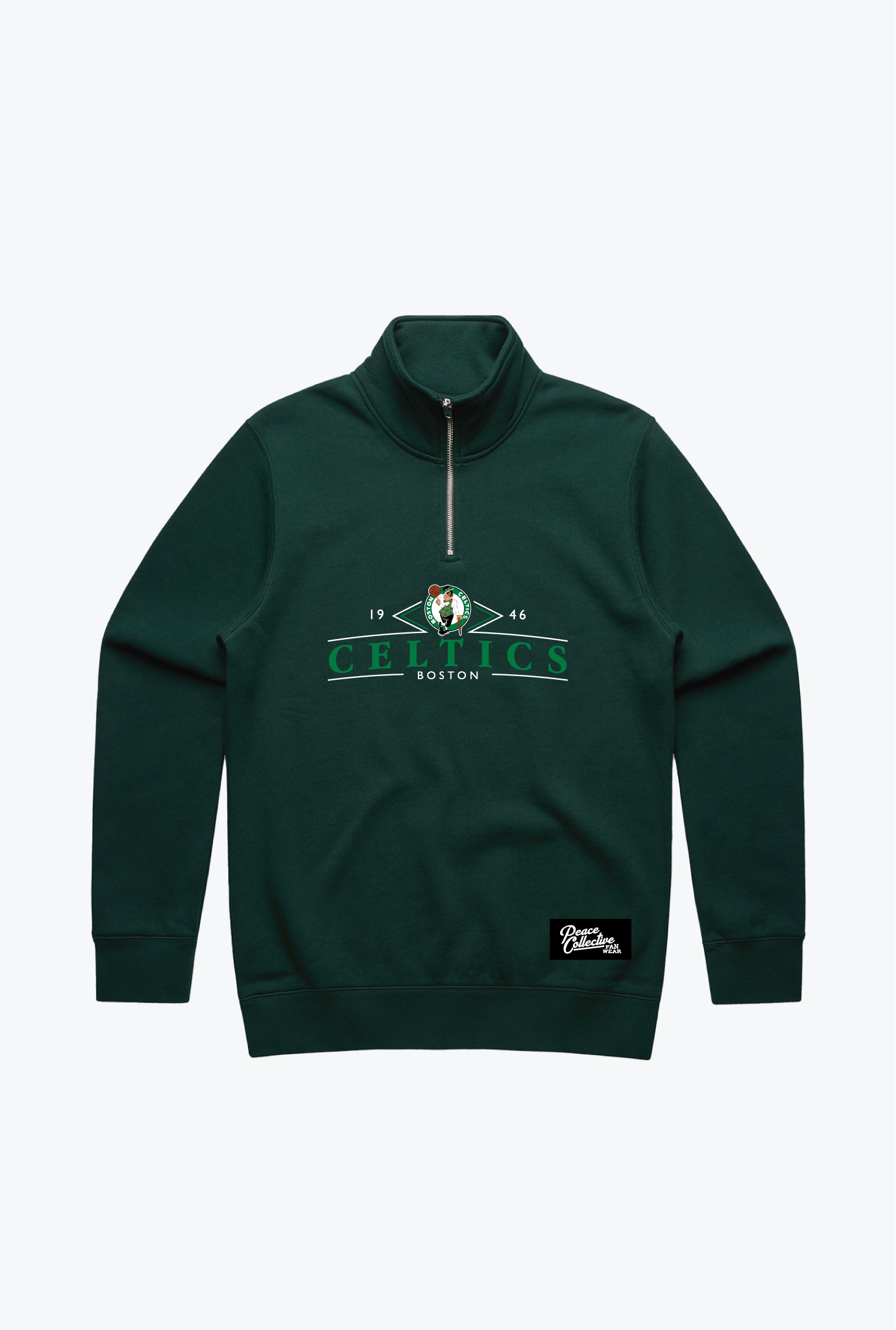Boston Celtics Vintage Quarter Zip - Forest Green