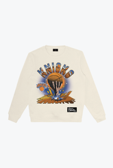 New York Knicks Vintage Clubhouse: Break through Crewneck - Ivory